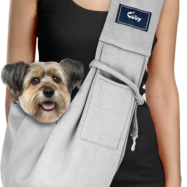 CUBY Dog and Cat Sling Carrier - Hands Free Reversible Pet Papoose Bag - Soft Pouch and Tote Design - Suitable for Puppy, Small Dogs Cats Outdoor
