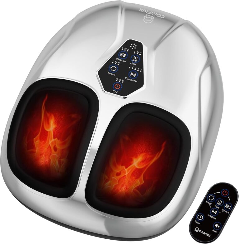 COMFIER 2026 Shiatsu Foot Massager with Heat & Deep Kneading & Vibration, 5 Levels Compression Feet Massager Machine for Neuropathy Plantar Fasciitis Neuropathy, Up to Men 14,Fathers Day Gift for Dad
