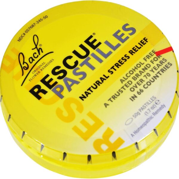 Bach RESCUE PASTILLES, Orange and Elderflower Flavor, Natural Stress Relief Lozenges, Homeopathic Flower Essence, Vegetarian, Gluten & Sugar-Free, Holiday Stocking Stuffer, 35 Count