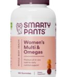 SmartyPants Women's Multivitamin Gummies: Omega 3 Fish Oil (EPA/DHA), Methylfolate, CoQ10, Vitamin D3, C, Vitamin B12, B6, A, K & Zinc, Inositol, Gluten Free, 180 Count (30 Day Supply)