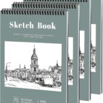 4 Pack Sketch Book, 9 x 12 Inch Sketchbook, 68lb/100gsm Top Spiral Bound Sketch Pad, Acid Free Art Supplies Drawing Painting Sketching Paper for Kids, Adults, Beginners, Artists (30 Sheets Each)