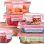 Pyrex Freshlock (7-Pack) Glass Food Storage Containers Set, (1, 2, 4 Cups) Airtight & Leakproof Plastic Locking Lids BPA-Free, Meal Prep Containers Set, Freezer Dishwasher Microwave Safe