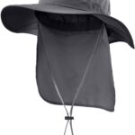 Home Prefer Outdoor UPF50+ Mesh Sun Hat Wide Brim Fishing Hat with Neck Flap Sun Hat for Men Women