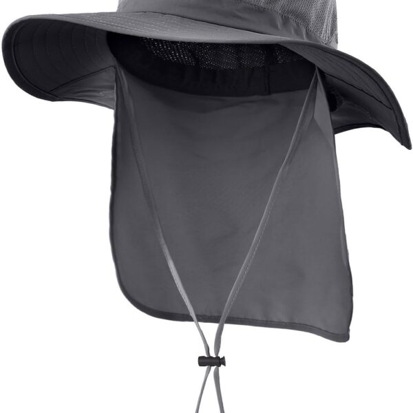 Home Prefer Outdoor UPF50+ Mesh Sun Hat Wide Brim Fishing Hat with Neck Flap Sun Hat for Men Women