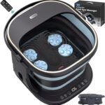 Puboo Collapsible Foot Spa Bath Massager with Heat, 95-115F Precise Temp Control, Motorized Massage Rollers, Heated Foot Bath Soak Tub, Fits up to US Mens Size 11 / Womens Size 12.5