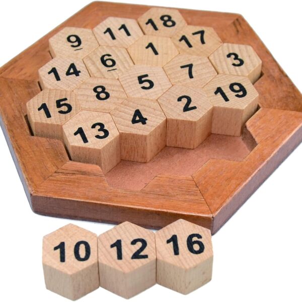 KINGOU Wooden Logic Puzzle Brain Teasers Intellectual Toy Number Puzzle