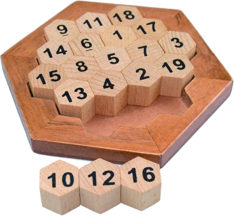 KINGOU Wooden Logic Puzzle Brain Teasers Intellectual Toy Number Puzzle