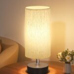 PartageiZ Small Table Lamp for Bedroom - Bedside Lamps for Night Stands, Minimalist Nightstand Light Lamp, Desk Lamps for Living Room, Office, Dorm