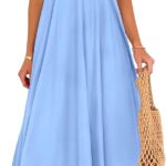 PRETTYGARDEN Women's 2026 Summer Flowy Maxi Dress Casual Sleeveless Spaghetti Strap Ruffle Beach Long Dresses