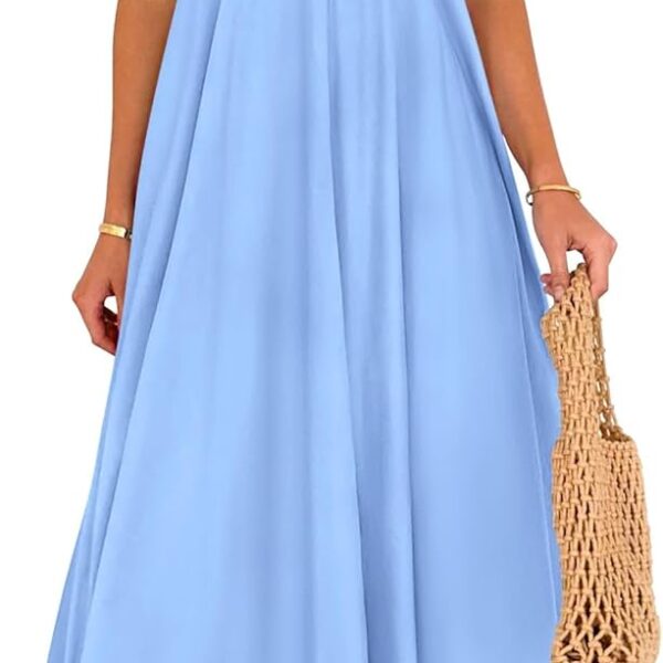 PRETTYGARDEN Women's 2026 Summer Flowy Maxi Dress Casual Sleeveless Spaghetti Strap Ruffle Beach Long Dresses