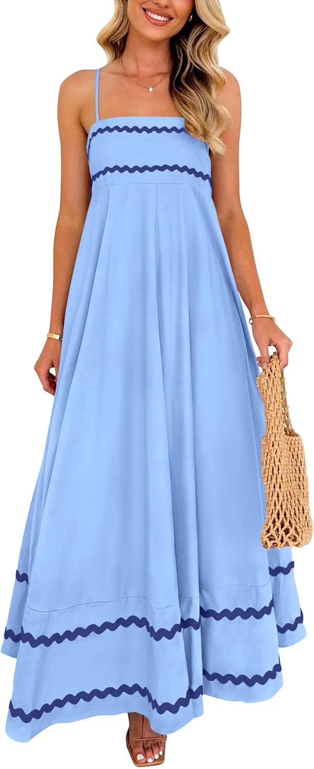 PRETTYGARDEN Women's 2026 Summer Flowy Maxi Dress Casual Sleeveless Spaghetti Strap Ruffle Beach Long Dresses PRETTYGARDEN Women's 2026 Summer Flowy Maxi Dress Casual Sleeveless Spaghetti Strap Ruffle Beach Long Dresses