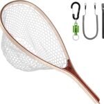 SF Fly Fishing Landing Net Soft Rubber Mesh Trout Net Catch and Release Net