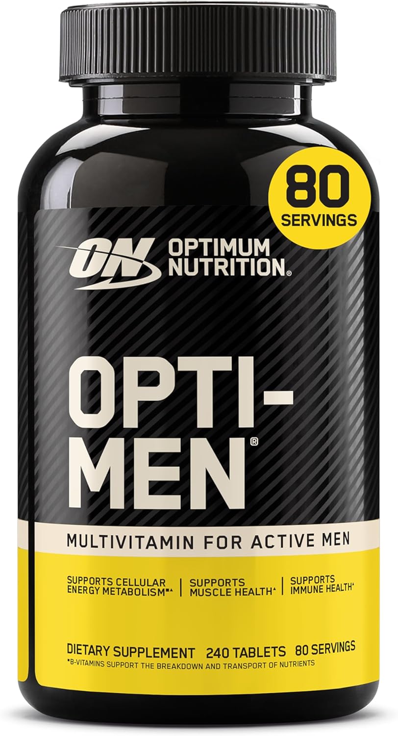Optimum Nutrition Opti-Men, Vitamin C, Zinc and Vitamin D, E, B12 for Immune Support Mens Daily Multivitamin Supplement, 240 Count (Packaging May Vary) Optimum Nutrition Opti-Men, Vitamin C, Zinc and Vitamin D, E, B12 for Immune Support Mens Daily Multivitamin Supplement, 240 Count (Packaging May Vary)