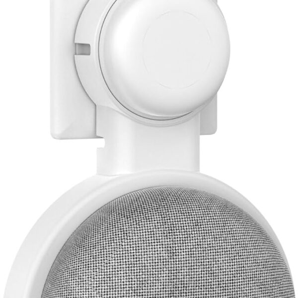 HomeMount Wall Mount for Google Home Mini or Google Nest Mini (2nd Gen),Space-Saving Outlet Holder Accessories for Google Mini Voice Assistant (White)
