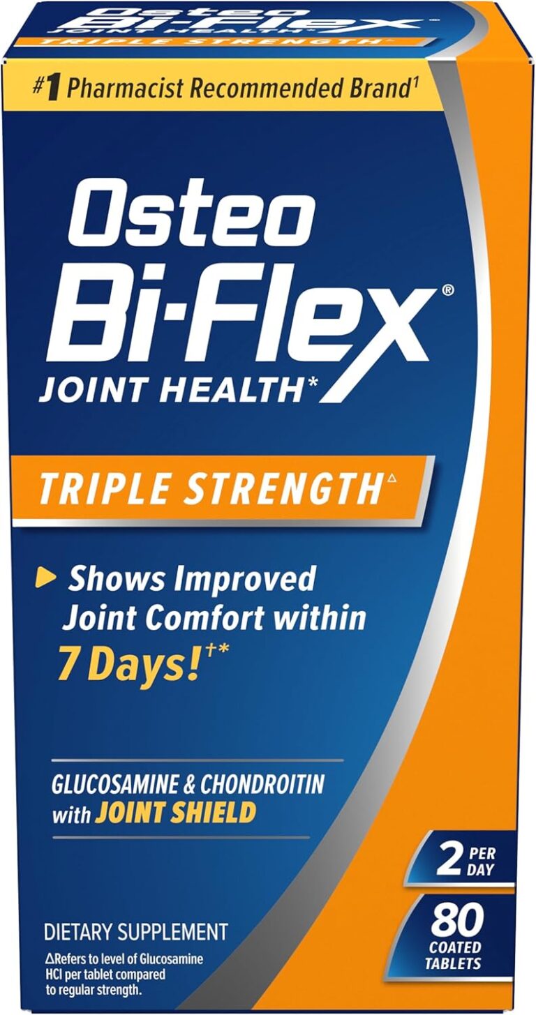 Osteo Bi-Flex Triple Strength Glucosamine Chondroitin Supplement, Improve Joint Function, Strength, Flexibility, Mobility 80 Coated Tablets
