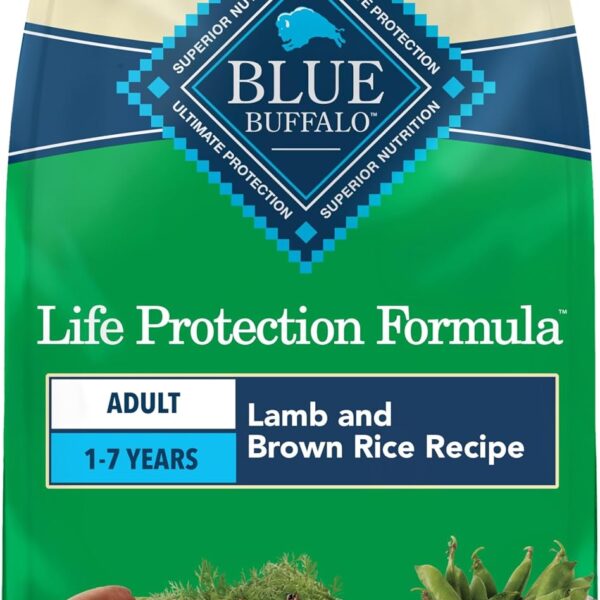 Blue Buffalo Life Protection Formula Lamb & Brown Rice Adult Dry Dog Food, Supports Immunity with Antioxidant-Rich LifeSource Bits, Promotes Healthy Muscle Development, Skin & Coat Health, 30 lbs.