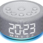3 in 1 Sound Machine Alarm Clock Night Light White Noise Machine with 30 Sleeping Sounds for Baby Kids Adults 32 Level Volume Auto Off Timer Memory Function Digital Clock with 30 Wake Up Sounds