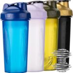 Mr. Pen- Shaker Bottles for Protein Mixes, 28 oz, 4 Pack, Colorful Protein Shaker Bottle with Wire Whisk Ball, Mixer Bottle