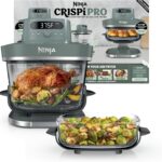 Ninja Crispi Pro 6-in-1 Glass Air Fryer | With Nontoxic, 6qt & 2.5qt Containers & Lids | Microwave, Freezer, Dishwasher Safe | 450F Max Temp | 1800 Watt | Ash Grey | AS101DG
