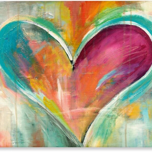 Stupell Industries Abstract Textural Heart Painting, Designed By Kami Lerner, 20 x 16, Canvas Wall Art