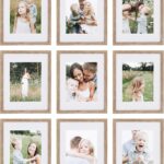 Sheffield Home 9 Piece Gallery Wall Frame Set, 11x14 Inch, Light Natural
