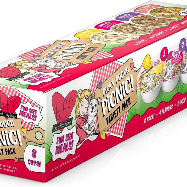 Weruva Best Fido Friend Fun Size Meals for Dogs, Picky Pooch Picnic Variety Pack, 2.75oz Cup, Pack of 8