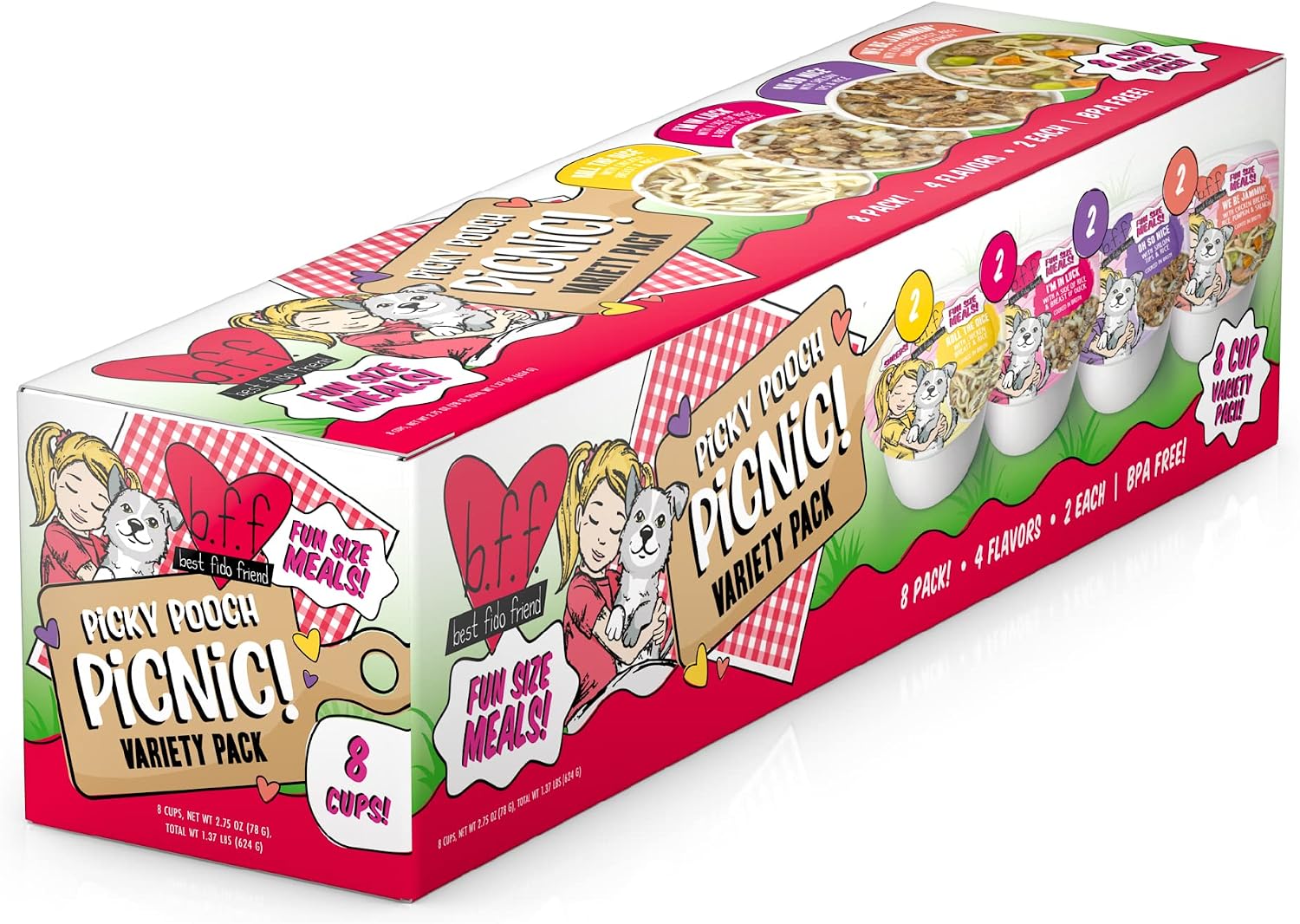 Weruva Best Fido Friend Fun Size Meals for Dogs, Picky Pooch Picnic Variety Pack, 2.75oz Cup, Pack of 8 Weruva Best Fido Friend Fun Size Meals for Dogs, Picky Pooch Picnic Variety Pack, 2.75oz Cup, Pack of 8