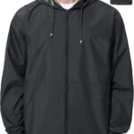 UIQUR Mens Rain Jacket Raincoat Windbreaker Running Waterproof Lightweight Packable with Hood Travel Hiking Cycling