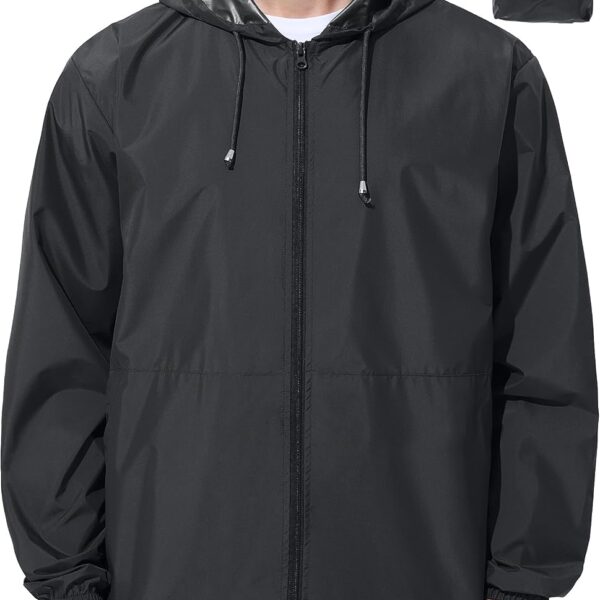 UIQUR Mens Rain Jacket Raincoat Windbreaker Running Waterproof Lightweight Packable with Hood Travel Hiking Cycling