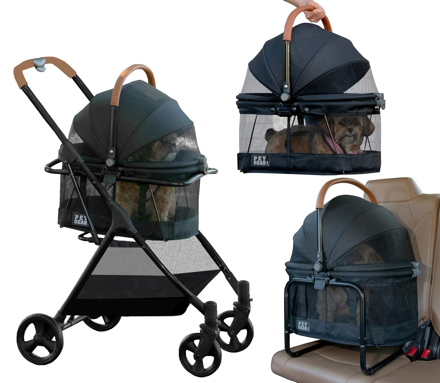 Pet Gear 3-in-1 Travel System, View 360 Stroller Converts to Carrier and Booster Seat with Easy Click N Go Technology, for Small Dogs & Cats, 4 Colors, Onyx- 4 Wheel Pet Gear 3-in-1 Travel System, View 360 Stroller Converts to Carrier and Booster Seat with Easy Click N Go Technology, for Small Dogs & Cats, 4 Colors, Onyx- 4 Wheel