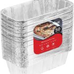 Stock Your Home 2 Lb Aluminum Foil Mini Loaf Pans (50 Pack) Disposable Small Loaf Pan  2 Pound Baking Tin Liners, Perfect to Bake Cakes, Bread Loaves, and Meat - 8.5 x 4.5 x 2.5