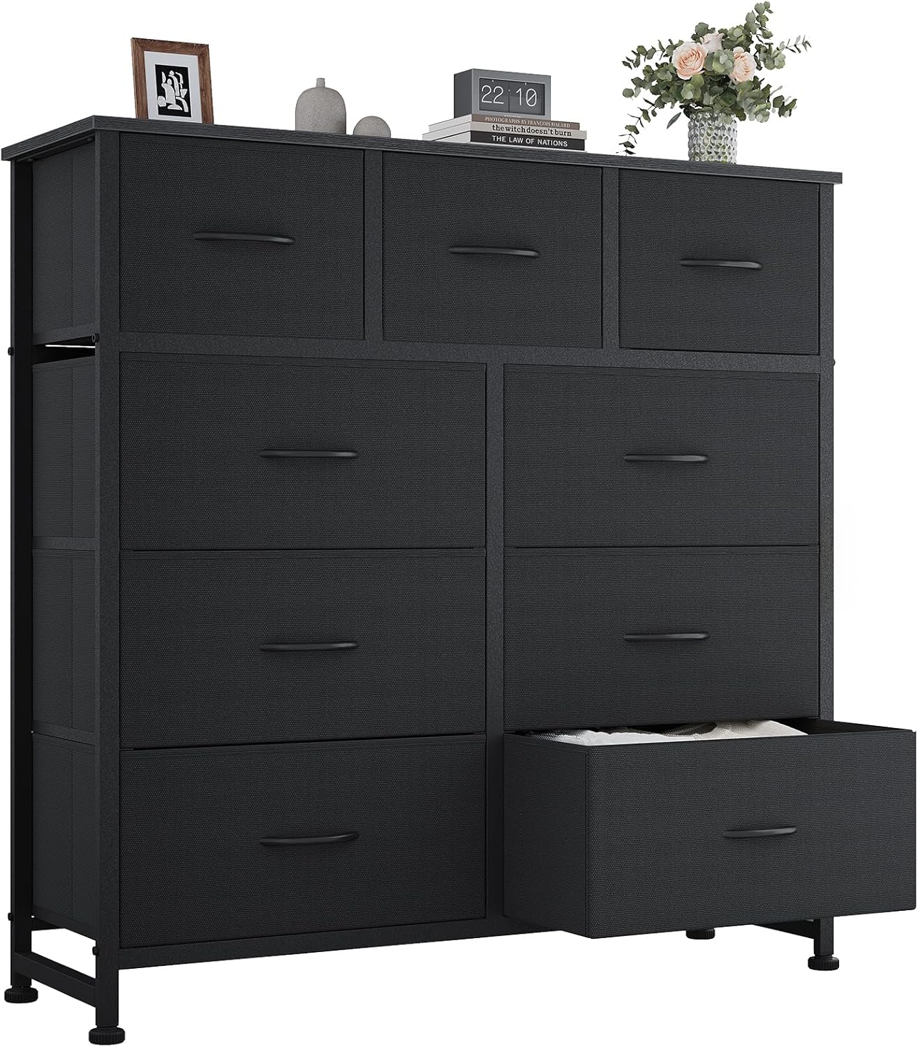 OLIXIS 9 Drawers Storage Organizers Units, Closet Organizers and Storage for Clothes, Fabric Storage Drawer for Living Room, Chest of Dresser in 39.4" D x 11.8" W x 39.9" H, Black OLIXIS 9 Drawers Storage Organizers Units, Closet Organizers and Storage for Clothes, Fabric Storage Drawer for Living Room, Chest of Dresser in 39.4" D x 11.8" W x 39.9" H, Black