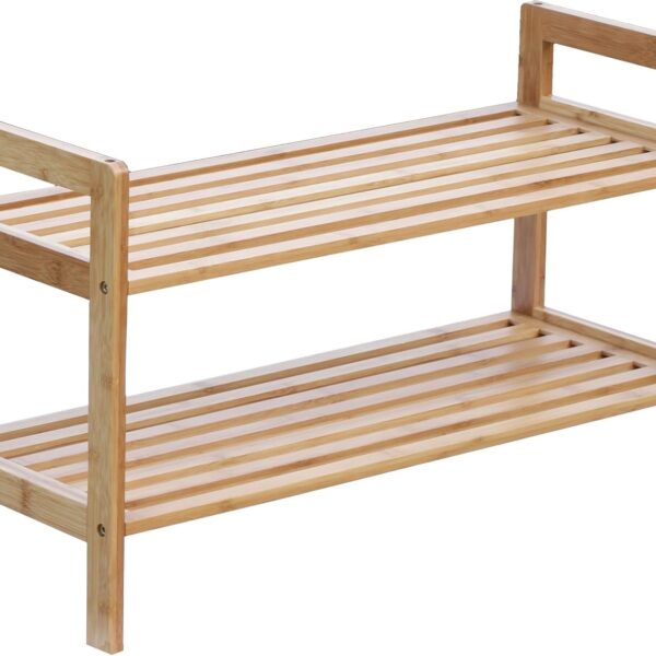 Oceanstar 2-Tier Bamboo Shoe Rack, Brown, SR1309