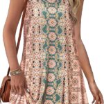 Summer Dresses for Women Beach Boho Sleeveless Vintage Floral Flowy Pocket Tshirt Tank Sundresses 2026
