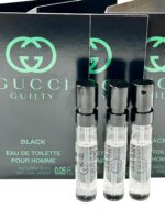 Gucci Guilty Black Sample Perfume Men EDT Spray Pour Homme MINI SMALL Travel Size 1.5 ML / 0.05 (3676) – set of 3