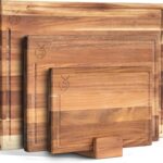 WALDWERK Cutting Board Set (15.75 x 12/13 x 9.5/10 x 7 in) out of Solid Acacia Wood - 0,8 in Thick Cutting Boards for Kitchen - Wood Cutting Boards - Wooden Chopping Boards for Kitchen