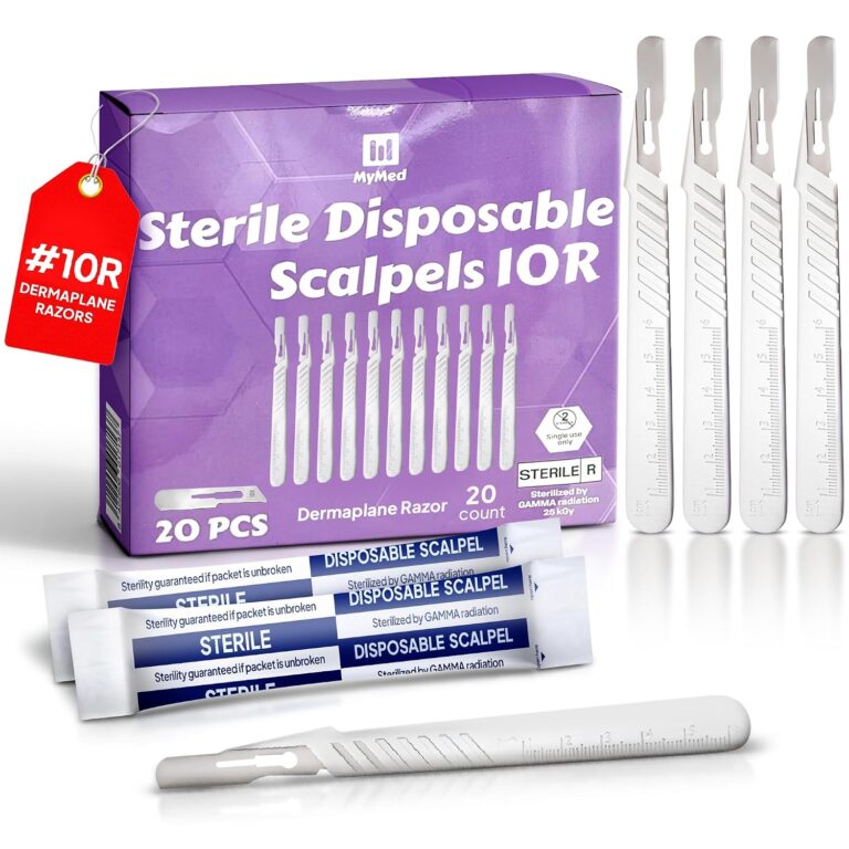 MyMed Pack of 20 Professional Dermaplane Razor for Women Face - Disposable 10R Dermaplaning Scalpels - Face Razors for Women