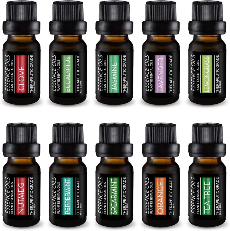 Pure Daily Care Aromatherapy Top 10 Essential Oil Set  Therapeutic Grade Single Ingredient Oils  Uplift Mind, Body and Spirit  10 x 10 Ml Bottles  No Fillers & No Additives