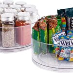 Oizeir Lazy Susan Turntable (2-Pack) - Clear Acrylic, Rotates 360 Degrees, Easily Organize Your Fridge, Cabinet or Counter - Carousel Storage for Food, Spices, Cosmetics