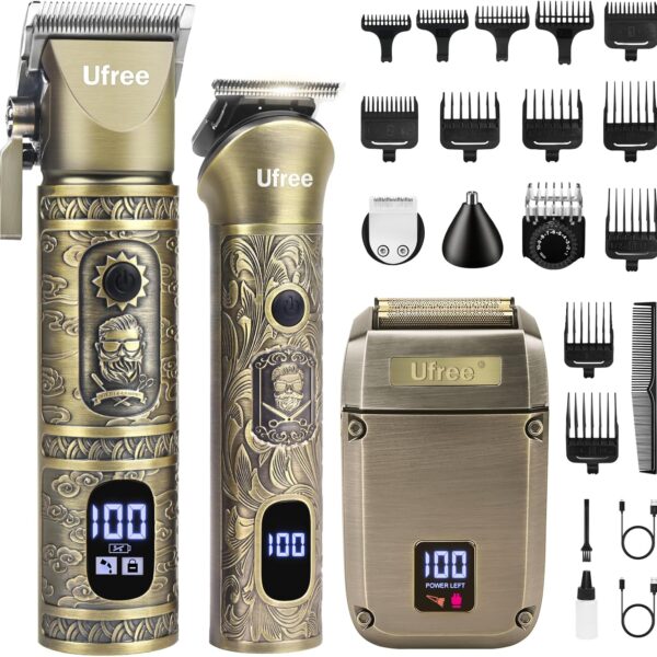 Ufree Beard Trimmer, Hair Clippers Mens Shaver Electric Razor, Hair Trimmer for Men Cordless Barber Clippers and Trimmers Set, Hair Cutting Kit for Men Grooming Gifts