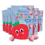 Amara Organic Fruit Bites Sweet Strawberry - No Added Sugar, Dairy-Free, Nut-Free Healthy Fruit Snacks, Made with Organic Whole Foods, Allergy-Friendly Healthy Fruit Snacks for Kids - 21g 6PK