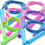 GiftExpress Adjustable Size Colorful Jump Rope for Kids and Teens - Outdoor Indoor Fun Games Skipping Rope Exercise Fitness Activity and Party Favor - Assorted Colors Pack of (6)