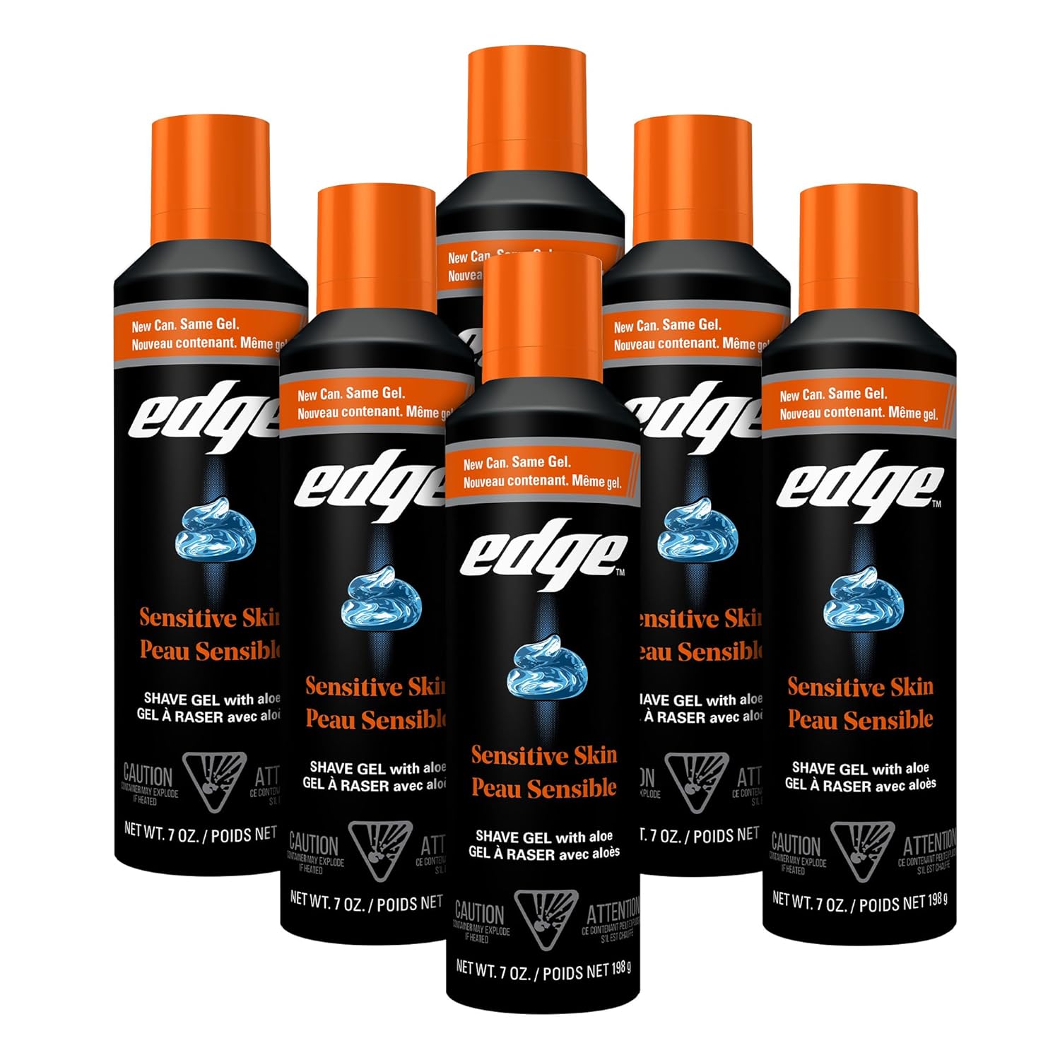 Edge Shaving Gel for Men, Sensitive Skin with Aloe, 6 Pack, Moisturizes, Protects, Soothes, Reduces Skin Irritation Edge Shaving Gel for Men, Sensitive Skin with Aloe, 6 Pack, Moisturizes, Protects, Soothes, Reduces Skin Irritation