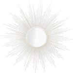 Safavieh Home Collection Alves 30-inch Champagne Sunburst Round Mirror
