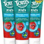 Tom's of Maine Natural Kid's Fluoride Free Toothpaste, Ages 2+, Silly Strawberry, 5.1 oz. 3-Pack (back in original formula)