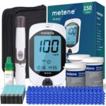 Metene TD-4116 Blood Glucose Monitor Kit, 150 Glucometer Strips, 150 Lancets, 1 Blood Sugar Monitor, Blood Sugar Test Kit with Control Solution, Lancing Device, No Coding, Large Display | 150 Lancets & Control Solution & Lancing Device, Blood Sugar Monitor Large Display , Blood Sugar Test Kit for Home Use