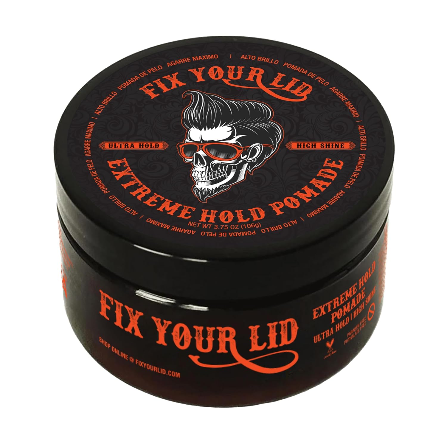 Fix Your Lid Extreme Hold Hair Pomade For Men - High Shine Water Based Hair Gel 3.75 oz - Easy To Wash Out Fix Your Lid Extreme Hold Hair Pomade For Men - High Shine Water Based Hair Gel 3.75 oz - Easy To Wash Out