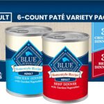 Blue Buffalo Homestyle Recipe Wet Dog Food Pat Variety Pack, Chicken Dinner & Beef Dinner with Garden Vegetables, Made with Natural Ingredients, 12.5-oz. Can (6 Count, 3 of Each)