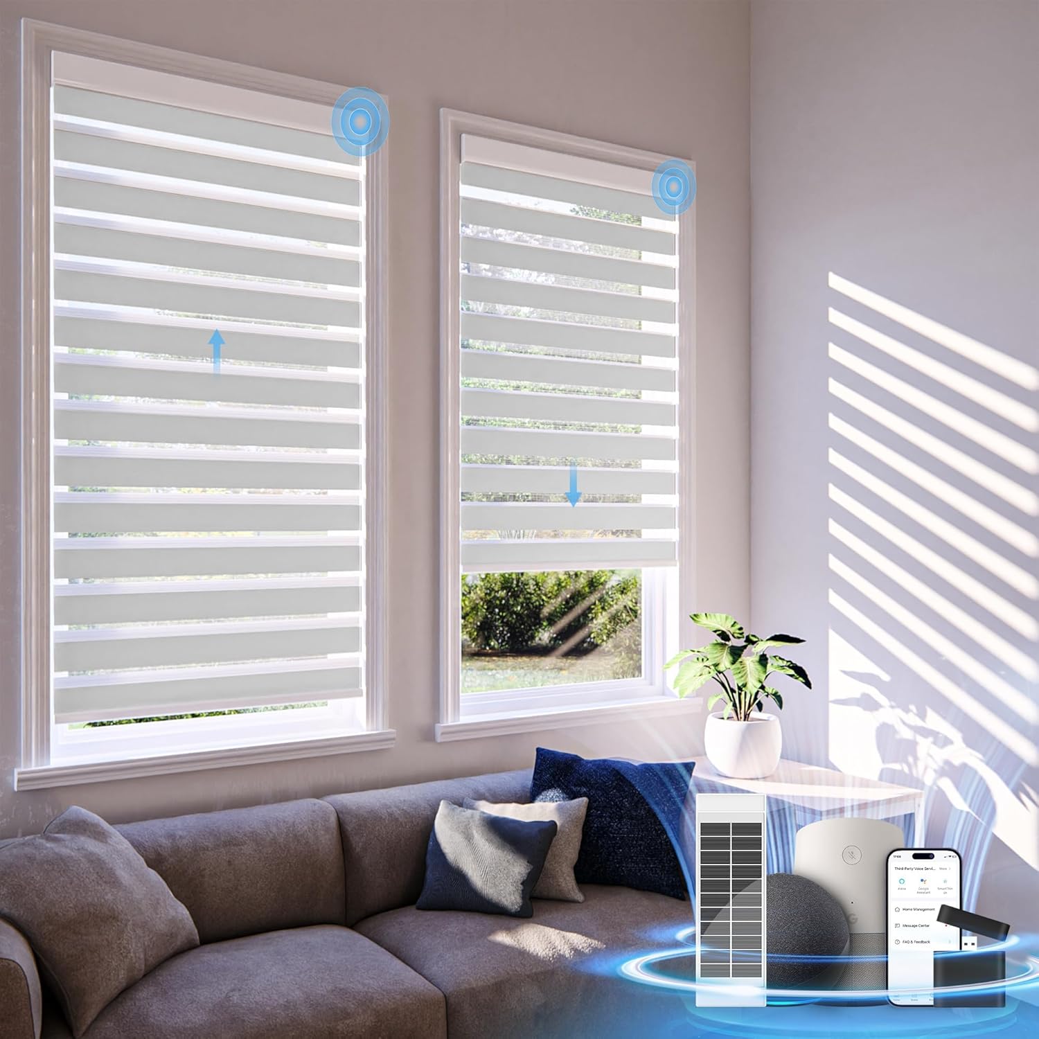 Motorized Zebra Blinds with Remote,Rechargeable Smart Electric Cordless ShadeWhite35" W X 72" H Motorized Zebra Blinds with Remote,Rechargeable Smart Electric Cordless ShadeWhite35" W X 72" H