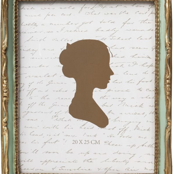 AELS 8x10 Inch Vintage Picture Frame, Elegant Antique Photo Frames with Glass Front, Photo Display, Tabletop Wall Hanging, Gift Ideas, Gold and Green